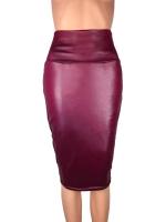 Falda Midi de piel sintética mate para mujer, faldas largas ajustadas de cintura alta, falda de tubo Vintage para oficina, fiesta y Club - details 3