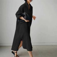 ZANZEA-vestido de mujer de manga larga, camisa lisa, vestido veraniego con botones y cuello de solapa, Vestidos largos holgados a la moda, bata Vintage para mujer - details 5