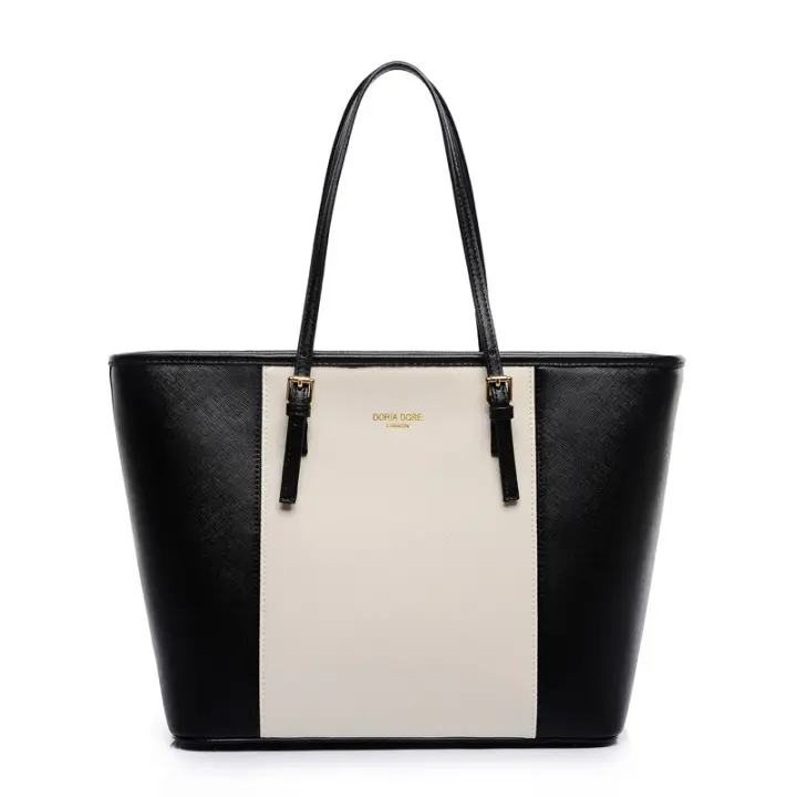 Bolsos de Mujer, Universidad Mujer,Grande para Portatil 15,6 Pulgadas, Tote Shopper,de Hombre, Cuero Impermeable Negro - 1