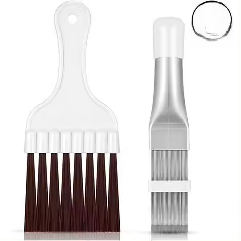 Cepillos de limpieza, para aire acondicionado con aletas de condensador de acero inoxidable, 2 piezas - 1
