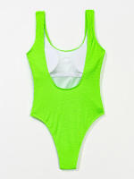Bañador Sexy de una pieza para mujer, traje de baño femenino de realce sólido con Tanga, ropa de baño brasileña, novedad de 2022 - details 10