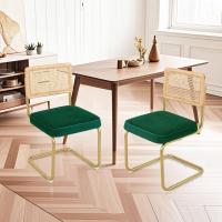 Pack de 2 Comedor Tapizadas, Sillas de Cocina Modernas con Patas de Metal, Gran Estabilidad y Capacidad de Carga, Blanco, Ratán, Vellón, Espuma - details 32