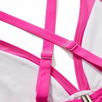 Bikini de Cintura Alta para Mujer 2024 Traje de Baño de Rayas con Cuello en V - details 41