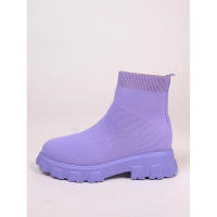 Zapatos de cuña informales ligeros hasta el tobillo para mujer de marca, botas de plataforma de media pantorrilla con calcetín de punto, invierno - details 13