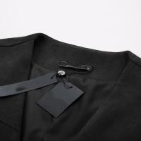 Chaleco de traje de cuero de gamuza para hombre, chaleco informal occidental con cuello en V, solapa con botones a presión, chaqueta sin mangas - details 6