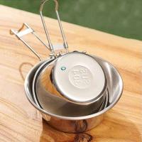 Cuenco plegable de acero inoxidable para exteriores, cocina para acampar, villa, senderismo, VIE, picnic, utensilios - details 2