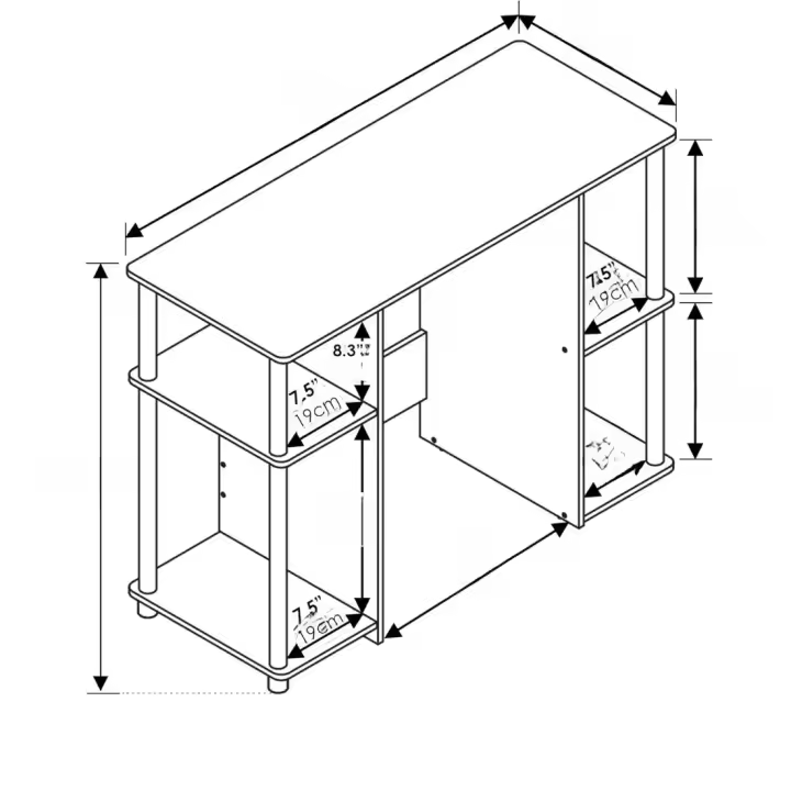 Escritorio de Estudio de Computadora de Madera de Ingeniería Diseño Único - 1