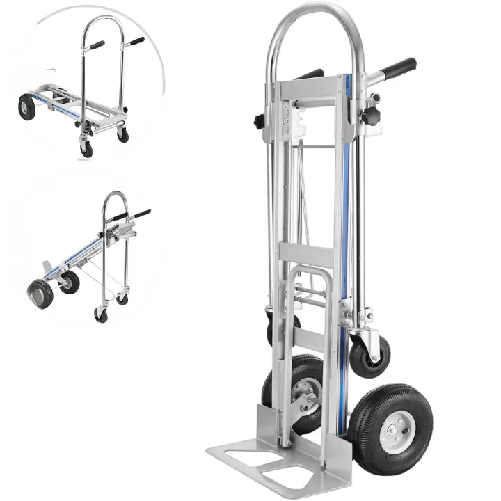 SucceBuy Camión de mano con saco plegable de aluminio 3 en 1, carrito utilitario de alta resistencia de 660 libras, utilidad versátil y liviana para un fácil transporte - 1