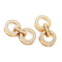 Conector de Estrella Redondo de Brasso y Zirconio de 18K Oro Accesorios de Joyería DIY para Collares y Pulseras Hecho en China - details 6