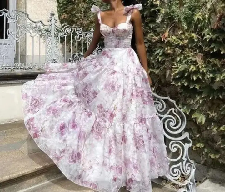 Tirantes de vestir estampados para mujer, ropa con hombros descubiertos, nueva moda de primavera y verano. - 1