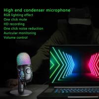 Micrófono de condensador USB para juegos en vivo, micrófono Rgb, estudio de grabación en vivo, Streaming, portátil, Esports - details 2