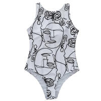 Arte corporal abstracto Traje de baño onesie transfronterizo de alta elasticidad europeo y americano - details 1
