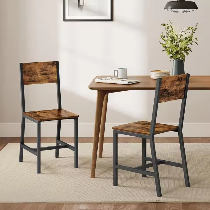 Conjunto de Silla de Comedor Moderno y Elegante Marco de Acero, Duradero, Fácil de Limpiar - 1