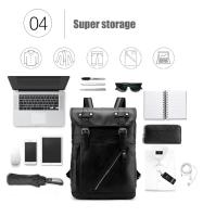 Mochila de cuero para hombre y mujer, morral de estilo universitario, resistente al agua, sencillo y Popular, estilo Retro coreano - details 8