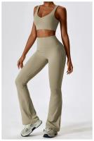 Traje de Yoga Deslizante para Mujer Entrenamiento de Baile Secado Rápido Fitness y Ocio Conjunto de Deporte de Dos Piezas Chaleco+Pantalones - details 17