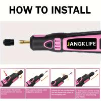 JANGKLIFE 30 piezas Herramienta Rotativa Inalámbrica, Pluma de Grabado Recargable con Batería de Litio de 700mAh, Pluma de Tallado de Velocidad Ajustable Eléctrica, Herramienta de Grabado de Madera Portátil para Lijado, Pulido y Echado, Carga USB - details 0