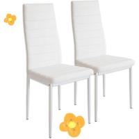 Asiento y Respaldo Acolchado, Juego de Sillas de Comedor, Probado por SGS, 2 Piezas (Blanco) - details 0