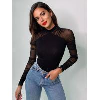 Body De Encaje Sexy Para Mujer Con Detalles De Parche Y Cuello Alto Ajustado Y Elegante Ideal Para La Calle Y El Verano - details 25