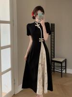 Vestido elegante de talla grande para mujer, nuevo estilo, Cheongsam mejorado, pintura de tinta Oriental, verano - details 47