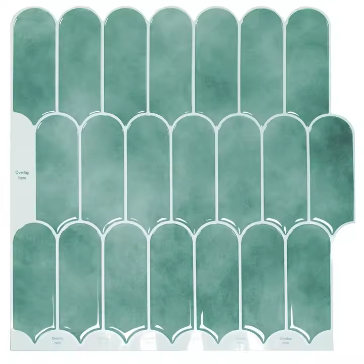 Azulejo de pared 3D autoadhesivo, pegatina de pared a escala de pescado de PVC, impermeable, resistente al moho, protector contra salpicaduras de cocina para cocina y baño - 1