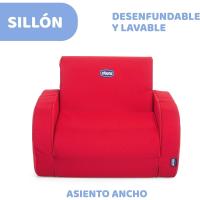 Infantil Convertible en Chaise Longue y Butaca, Sofá, 3 Configuraciones, Silla Cómoda y Ligera, Transformable, Puff Niños a Partir de 12 Meses, Color Rojo, 1 Unidad - details 5