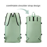 Mochila de gran capacidad para viajes con diseño de hoja y camuflaje para mujer bolsa de gimnasio para entrenamiento de yoga y fitness almacenamiento de zapatos bolsa de fin de semana - details 5