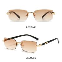 Gafas de sol cuadradas pequeñas, rectangulares, sin marco, para hombres y mujeres, populares, a la moda, para vistas de verano - details 14