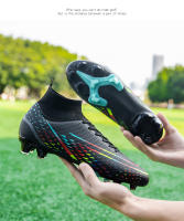 Zapatos de fútbol transpirables de tobillo alto para hombre, botas de fútbol de entrenamiento profesional al aire libre, antideslizantes, ligeras - details 14