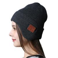 Gorro de punto inalámbrico con Bluetooth, gorro inteligente estéreo con luz LED, recargable, lavable, música, lana, Invierno - details 6