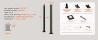 SucceBuy Poste de barandilla de cable, poste de barandilla de cubierta de acero de 36" x 2" x 2", sin agujeros, acero inoxidable SUS304 con soportes - details 5