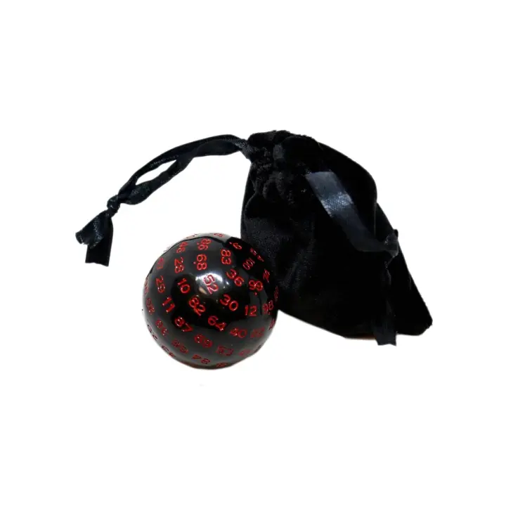 Dados de juego de mesa poliédricos D100, juego de rol, juegos y pasatiempos, con bolsa de terciopelo, 1 unidad - 1