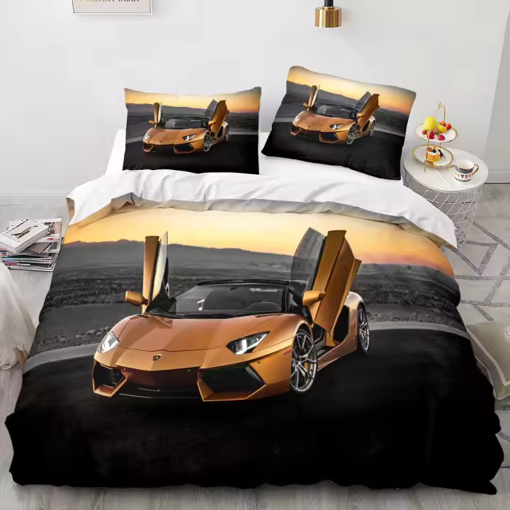 Juegos de cama de carreras de coches deportivos para hombres y niños, camas individuales, camas dobles, colchas, regalos - 1