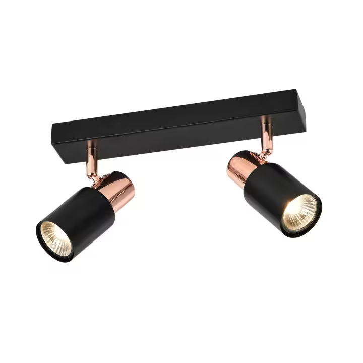 CBJKTX Foco de techo negro GU10-2 355 °   Lámpara de cocina de llama giratoria industrial moderna - 1