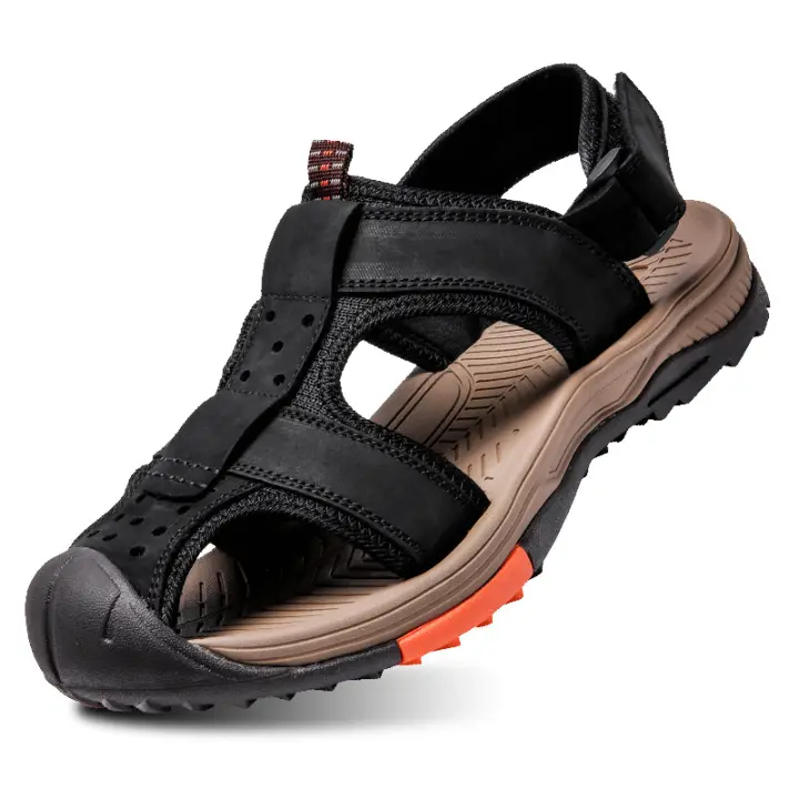 Novedad de verano para hombre, sandalias huecas transpirables, deportes al aire libre y ocio, zapatos de playa grandes antideslizantes - 1