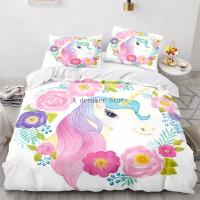 Juego de Ropa de Cama con Dibujos Animados de Unicornio para Niños Funda de Edredón de Caballo Arcoíris Cubierta de Almohada para Cuna de Bebé Linens de Cama Encantadores - details 17