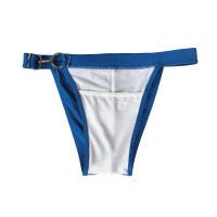 Jessborn pantalones cortos de natación de media cadera para hombre, bañador sexy de un solo lado con botón de metal, color sólido, Playa - details 16