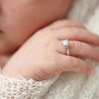 Anillos de diamantes sintéticos para recién nacidos, accesorios para fotografía de bebés, joyas - details 0