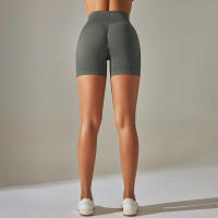Pantalones cortos deportivos de Yoga para mujer, mallas sin costuras para correr, ciclismo, cintura alta, entrenamiento, gimnasio, verano - details 40