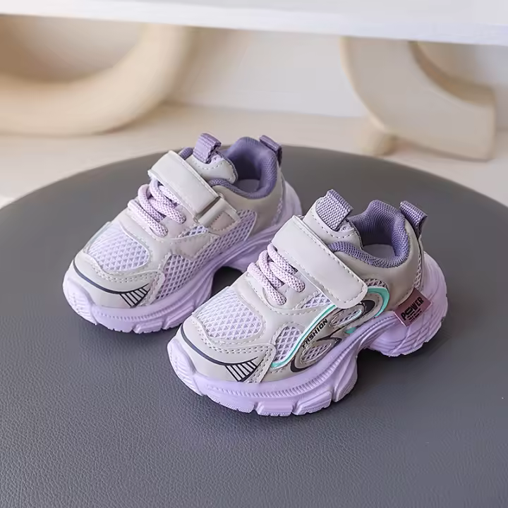 Malla de los niños empalme zapatillas de deporte otoño niños guapo moda papá zapatos niñas medio niños zapatos casuales. - 1