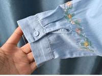 Blusas Bordadas de Flor Moda Coreana para Mujeres Primavera Camisa de Jeans de Diseñador - details 24