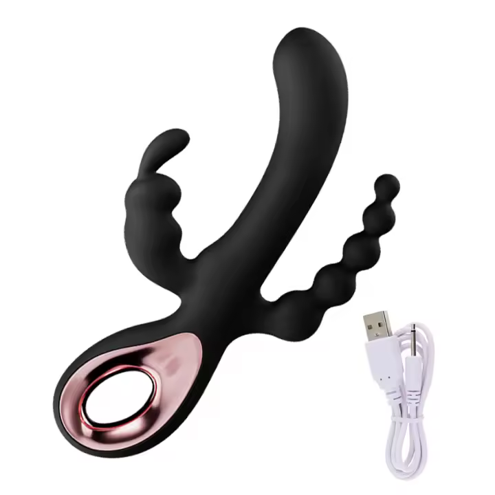 Consolador 3 en 1 para mujer, vibradores de conejo, masaje de clítoris, cuentas anales, Juguetes sexuales para adultos, estimulación del punto G, masturbador femenino 18 - 1