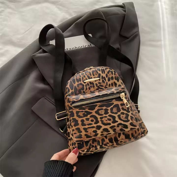 Estampado de leopardo, mochila, bolso de hombro, damas, moda, retro, popular, apariencia, ocio, nuevo estilo - 1