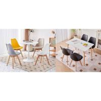 Pack de 4 Sillas Comedor Sillas de Cocina Nórdicas con Asiento Blando y Patas de Madera Maciza de Haya (Blanco) - details 9