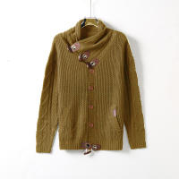 Suéter de punto tipo cárdigan de un solo pecho con cuello alto para hombre, para otoño e invierno - details 27
