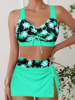 Bañador de alta calidad para mujer, traje de baño con estampado de ondas, falda corta, tankini, conjunto de dos piezas, S-6XL - details 5