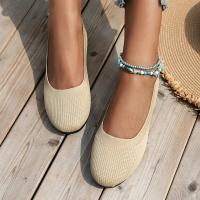 Zapatos planos de primavera para mujer, nuevas zapatillas de deporte con calcetines tejidos, mocasines transpirables sin cordones con punta redonda para mujer, zapatos ligeros de talla grande 36-43 - details 4
