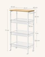 Carro de 4 Niveles, Carro Estrecho de Cocina con Ruedas, con Asa, para Espacio Reducido, 22 x 45,4 x 77 cm, para Cocina, Baño, Salón, Estudio, Marrón Rústico y Negro LRC033B01 - details 59