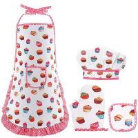 Delantal de cocina para niños, 1 Juego, guante, sombrero, juego de rol - details 1