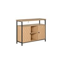 Aparador de Cocina Buffet para Salón Alacena de Almacenaje con Botellero Cajón Estante Abierto y 2 Armarios con Puertas de Cristal Moderno para Comedor 100x33x80 cm Blanco - details 8