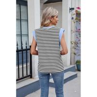 BUNO- Blusas informales holgadas a rayas para mujer, moda de verano 2025, camisas y blusas Vintage de gran tamaño para mujer, Top elegante juvenil para mujer - details 30